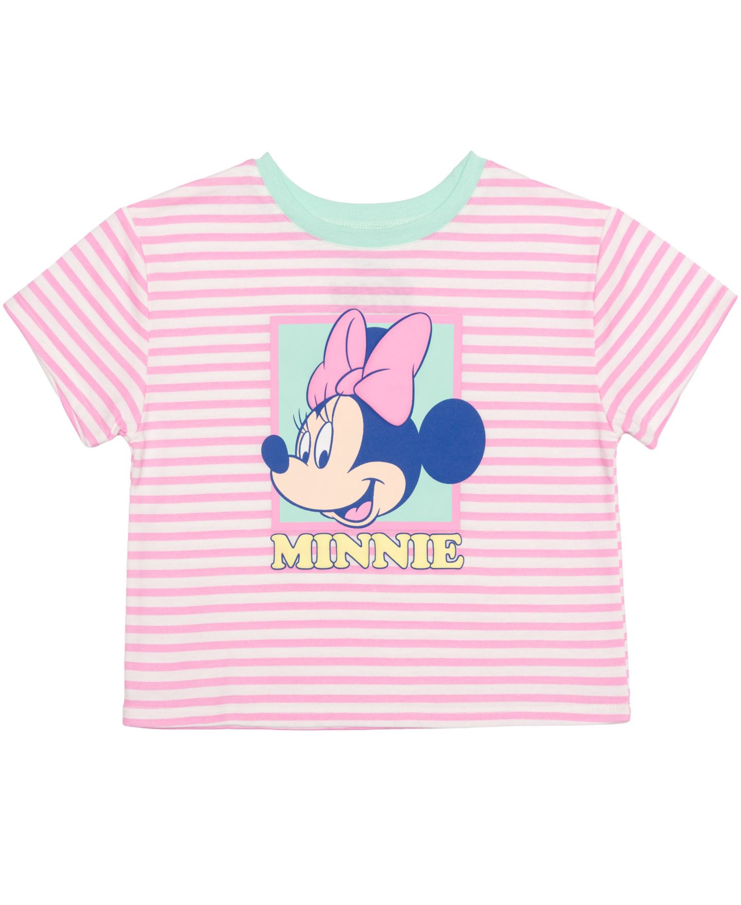 Детский комплект Disney Minnie Mouse: полосатая футболка и юбка, 2T-6X, цвет: Розовый / Синий — фото 3