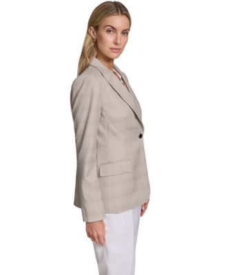 Petite Plaid Notch Collar Jacket