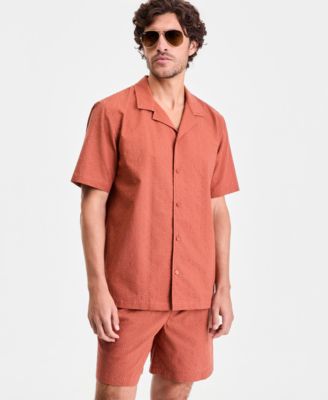 Men's Short-Sleeve Eyelet Shirt, Macy's Exclusive
