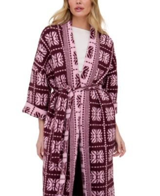 Women's Ally Abstract Print Long Line Cardigan