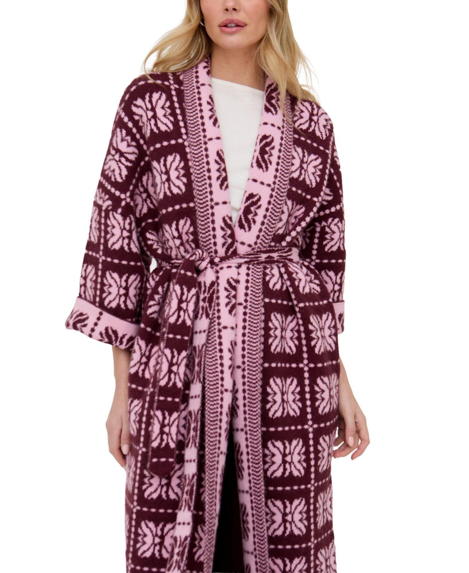Women's Ally Abstract Print Long Line Cardigan