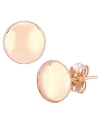 Flat Ball Stud Earrings (7mm) in 14k Yellow, White, or Rose Gold