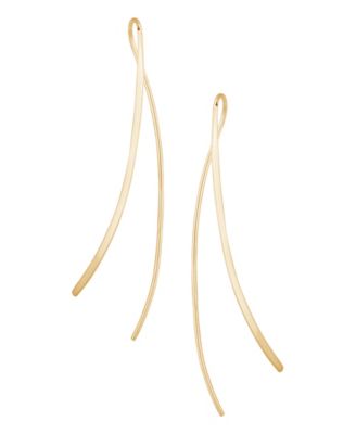 Cross Over Wire Sweep Earrings Set in 14k White, Yellow or Rose Gold