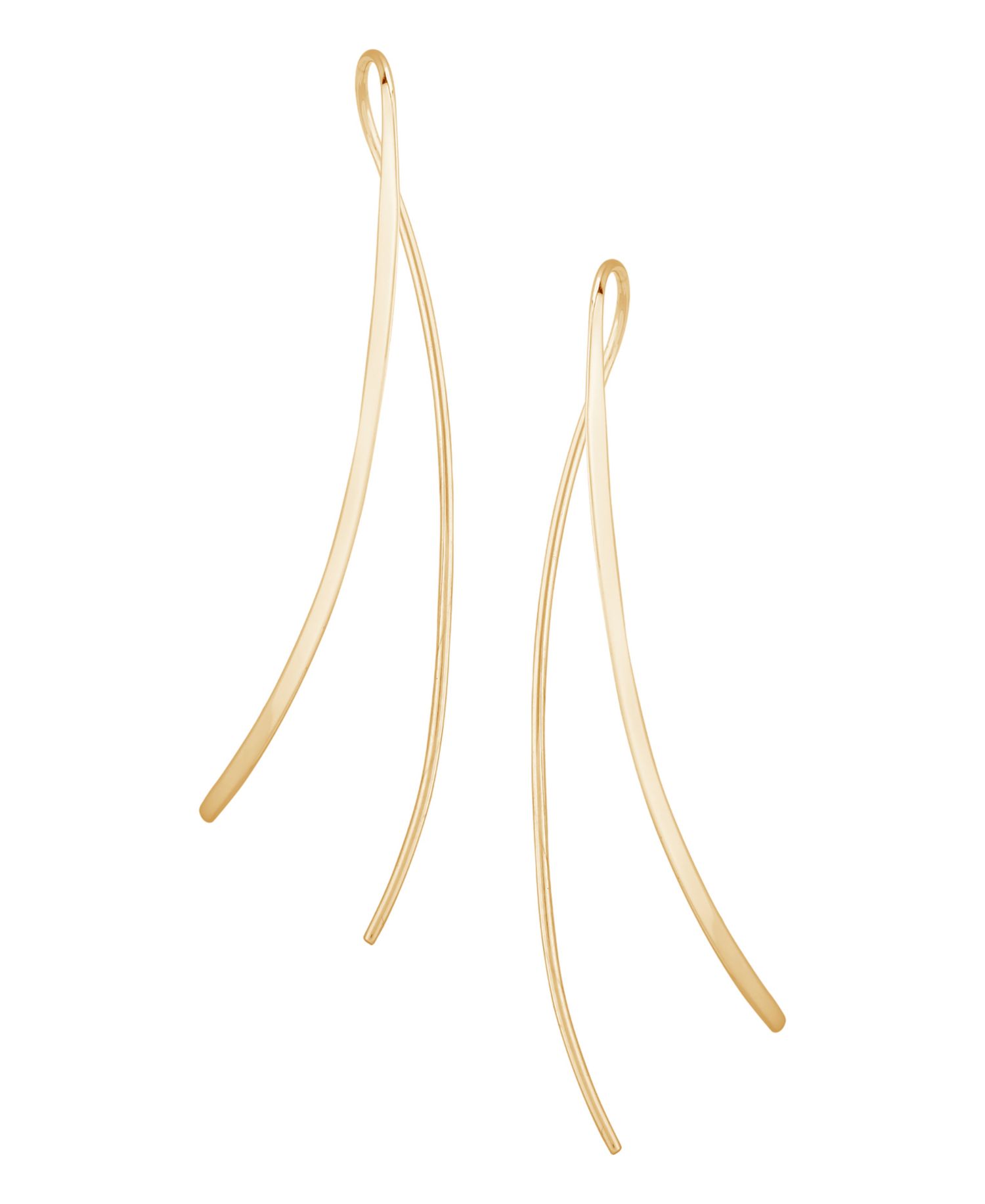 Cross Over Wire Sweep Earrings Set in 14k White, Yellow or Rose Gold