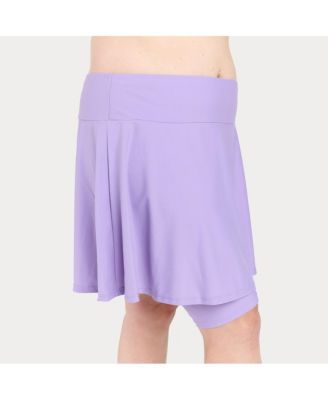 Women's Flared Mid-Thigh Swim Skirt With Bike Shorts