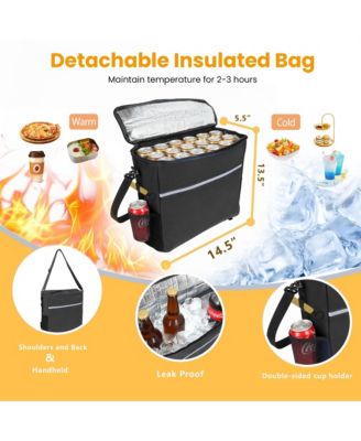 Heavy Duty Double-Layer Wagon -  Collapsible Wagons Carts with All-Terrain Wheels, Brakes, 560LBS Capacity for Camping, Transport