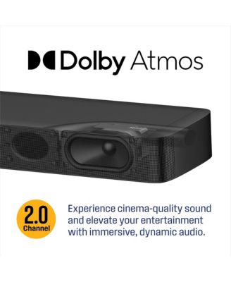 2.0 Compact Soundbar, 120W with Dolby Atmos & Digital Plus, eARC HDMI, Bluetooth, Roku TV Ready