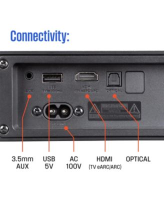 2.0 Compact Soundbar, 120W with Dolby Atmos & Digital Plus, eARC HDMI, Bluetooth, Roku TV Ready