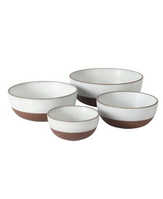 William Crest 4 Piece Nesting Serving Stoneware  Reactive Bowl Set,  5”, 6.25”, 7.5”, 9”, Prep & Serving Bowls