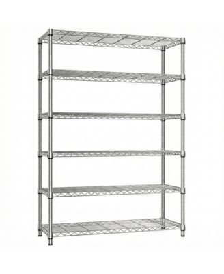 6 Tiers Storage Shelves - Heavy Duty Metal Wire Shelving Unit, Adjustable Storage Rack for Garage, Warehouse, 2100 lbs Capacity, Chrome
