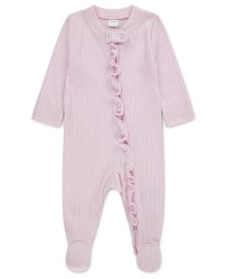 Baby Girls' Footed Pointelle Coverall