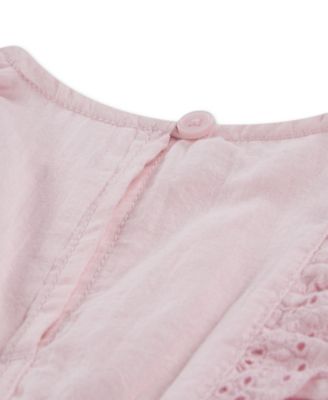 Baby Girls' Flutter Sleeve Eyelet Jumpsuit