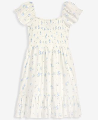 Big Girls Short-Sleeve Smocked-Bodice Dress 
