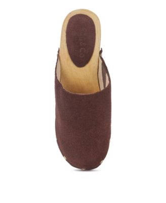 CEDRUS Womens Fine Suede Studded Mules