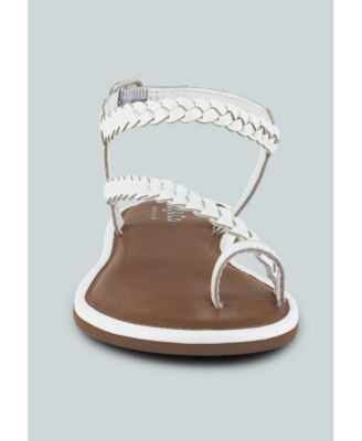 STALLONE Womens Braided Flat Sandals