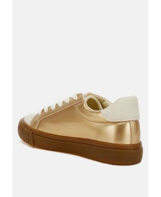 Womens Jumping jacks Metallic Faux Leather Star Sneakers