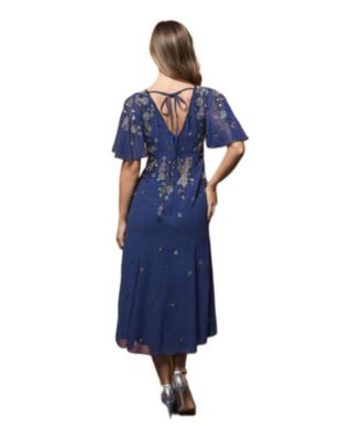 Women's Floral Embellished Midi Dress