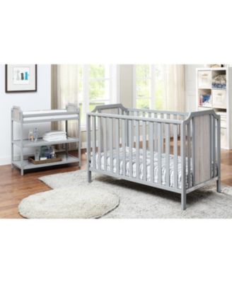 3in1 Convertible Island Crib Traditional Contemporary Style Dual Tone Finish for Baby Nursery
