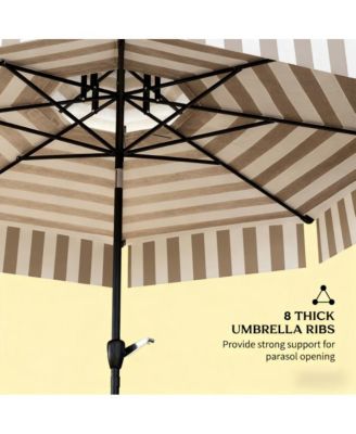 Outdoor Market Umbrella,Patio Umbrella,2-Tier Vented Patio Table Umbrella with Crank 8 Ribs,Tiltable Porch Umbrella,for Outdoor