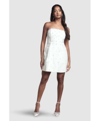 Women's Hotfix Diamante Bridal Mini Dress