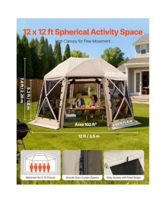 12x12 Screen House Canopy Tent with Removable Top