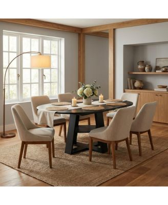 Extendable Round Dining Table for 4-8 People with Storage Shelf