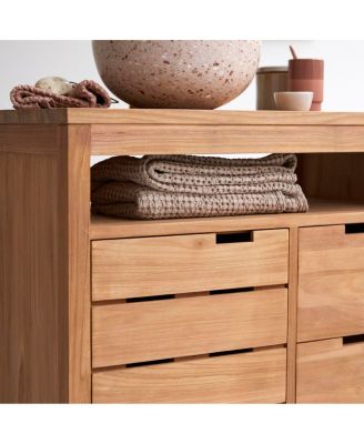 Serena solid teak vanity unit 80 cm