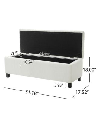 Ottoman Bench with Storage - Boucle Upholstered Ottoman, End of Bed Bench with Wood Legs for Bedroom, Entryway, Window