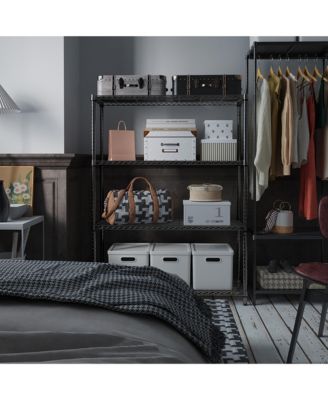 4- Tier Metal Storage Shelves, Adjustable Wire Shelving Rack for Garage, Basement, Warehouse, 1400 Lbs Capacity