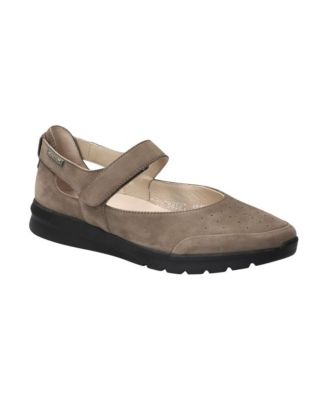 Marsia Nubuk Leather Ballet-Flat Mules, Walnut