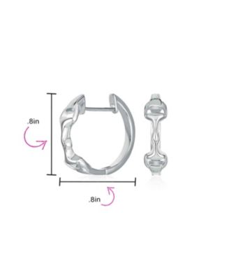 Western Equestrian Horse Bit Hoop Earrings Rose Gold Plated .925 Sterling Silver