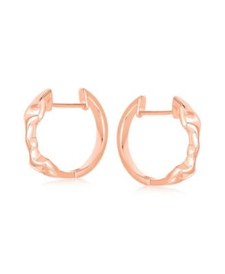 Western Equestrian Horse Bit Hoop Earrings Rose Gold Plated .925 Sterling Silver