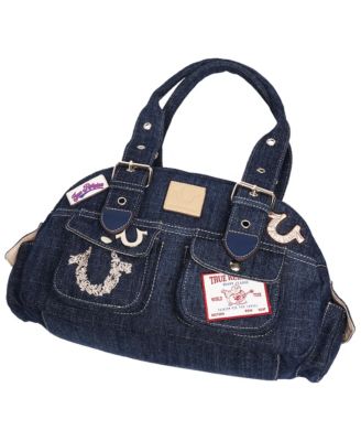 Multi-Patch Denim Satchel
