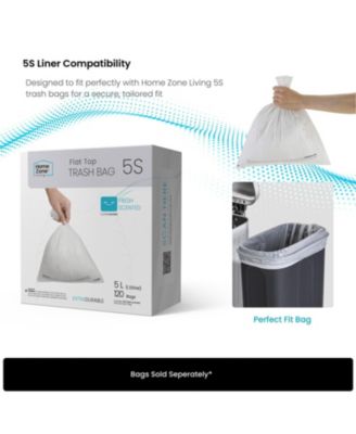 1.3 Gallon Slim Stainless Steel Small Trash Can with Reeded Pattern, Step Pedal and Soft-Close Lid, Silver