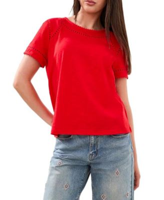 Women's Lace Detail Short-Sleeve Top