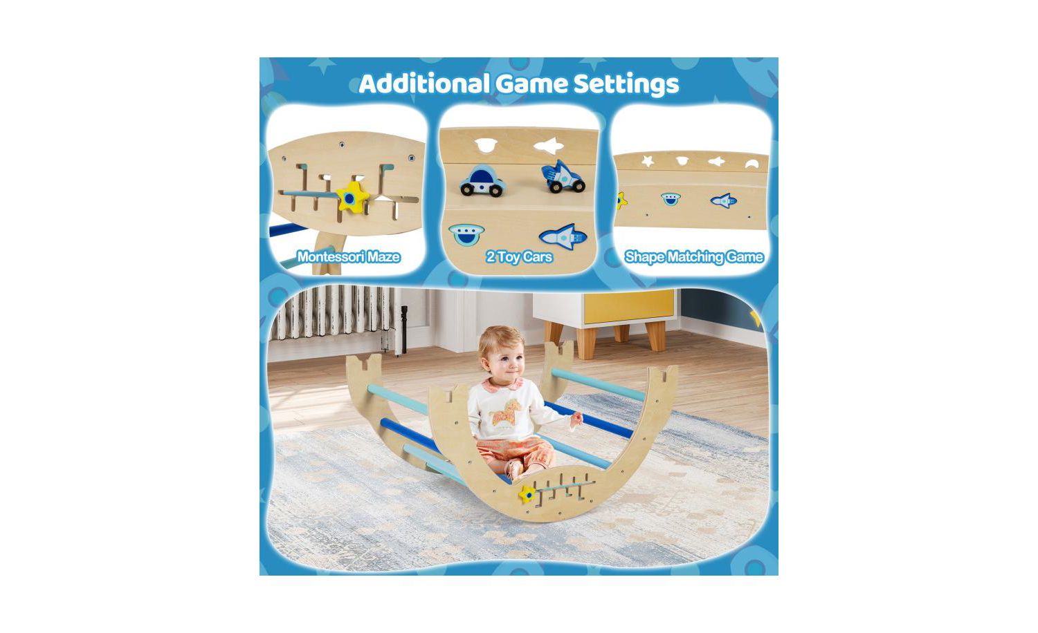 8-in-1 Unicorn Theme Foldable Climbing Set