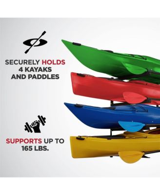 Wall Kayak Storage Rack with Adjustable Heavy Duty Arms for Secure Indoor Garage Mount