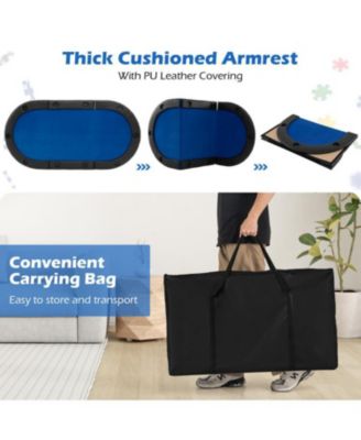 Portable 84 x 42 Inch 10-Player Foldable Padded Poker Table Top-Blue