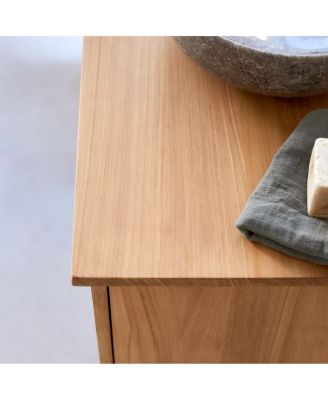 Solid Teak Wood Vanity Cabinet Wash Stand Adjustable Drawers Bathroom Furniture