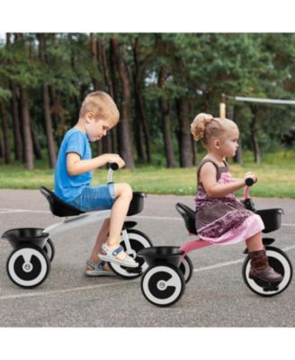 Toddler Tricycle with Adjustable Seat and Storage Baskets for 1.5-5 Years