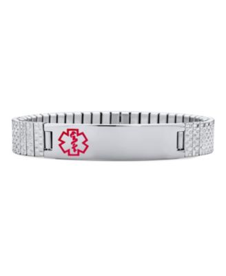 Blank Medical Identification Medical ID Stretch Link Bracelet Stainless Steel