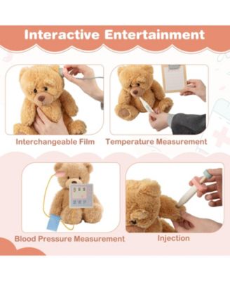 Pretend Play Doctor Kit for Toddlers with Wooden Cart