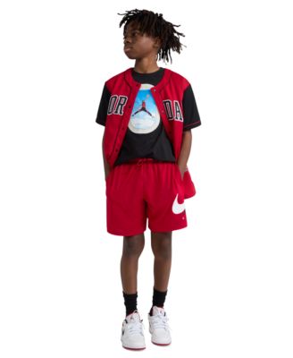 Boys' 8-20 Graphic Varsity-Style Mesh Shorts