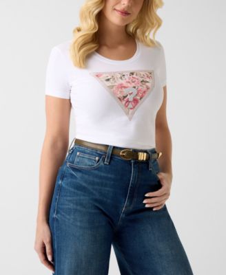 Women's Short-Sleeve Peony Triangle T-Shirt