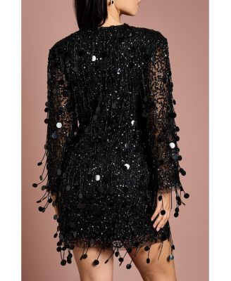 Women's Sequin Tassel Mini Dress