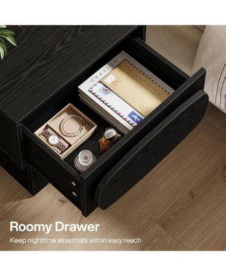 Modern Side End Table with Storage Drawer for Living Room, Bedroom and Small Space