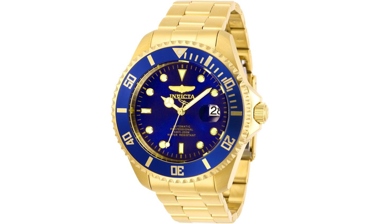 Мужские часы Invicta 28949 Pro Diver Automatic 3 Hand Dial, цвет: Золотой — фото 1