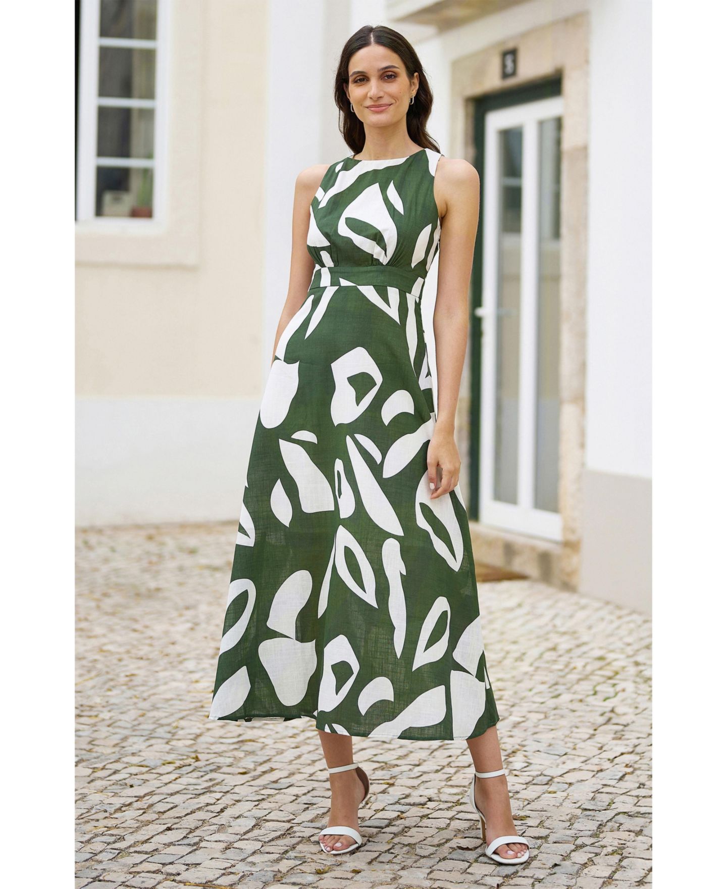 Женское платье Yumi Cotton Abstract Print Maxi, цвет: Зелёный — фото 6