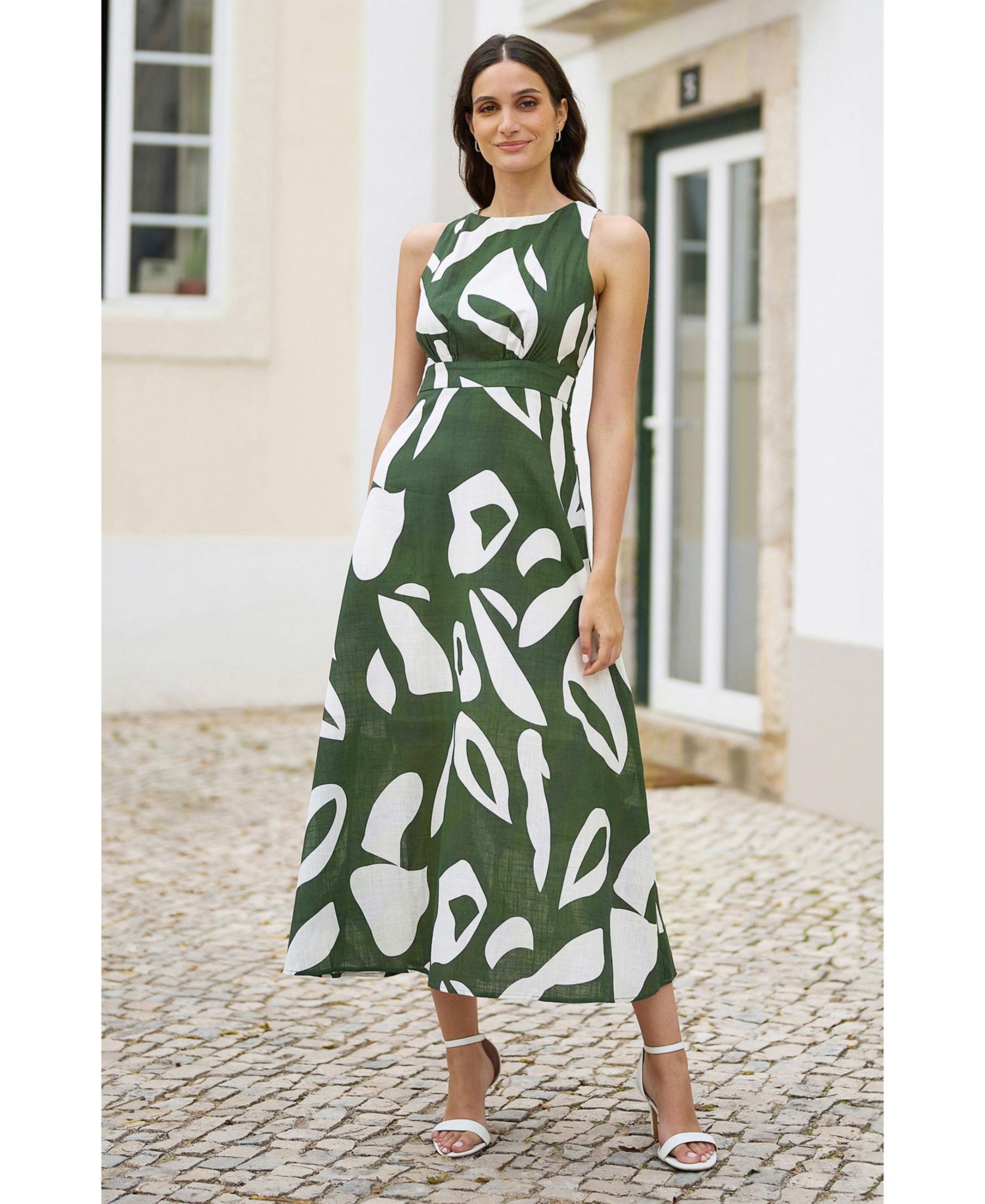 Women's Cotton Abstract Print Maxi Dress