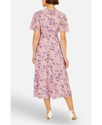 Women's Blossom Print Midi Skater Dress